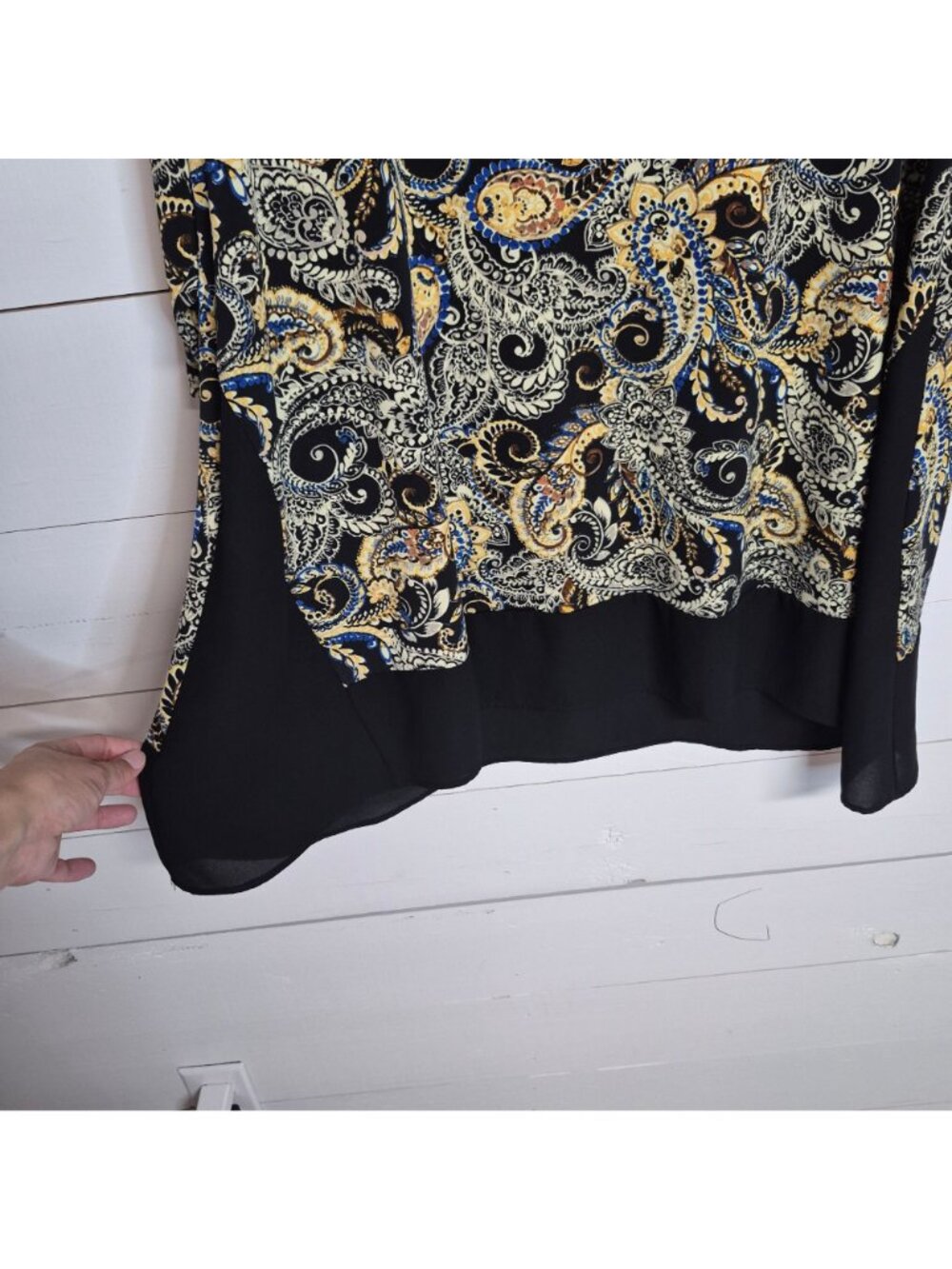 Karen Kane Women's Paisley Print Top 3/4 Sleeve Size 1X - Picture 3 of 7